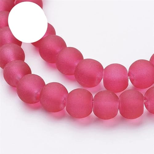 4 mm 6 mm 8 mm 10 mm transparente runde Glasperlen lose mattiert für DIY-Schmuckherstellung handgefertigte Armbänder Bastelzubehör-Crimson, 10 mm 80 Stk von HRTDOFFE