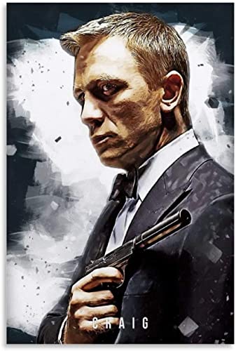 5d Diamond Painting Diamant Bilder FüR Erwachsene Und Kinder James Bond Daniel Craig.webp Leinwand-Kunstposter DIY Kreuzstich Arts Craft Kristall Strass Stickerei 15.7"x19.7"(40x50cm) Kein Rahmen von HRTNS