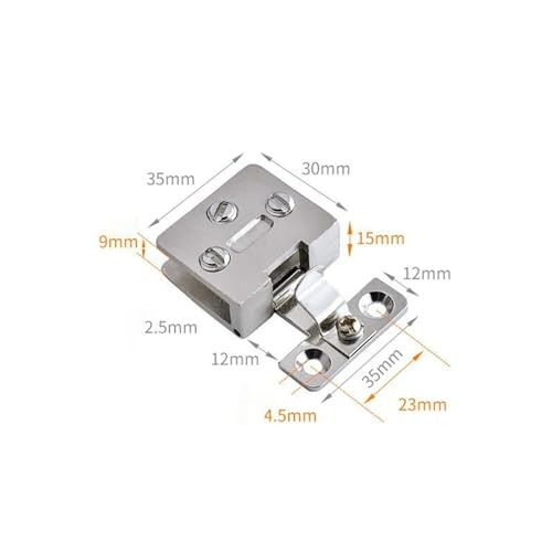 HRTUFN MIUYTRN Glastürscharnier, Schrank, Vitrine, Torklemme, stanzfrei, Weinschrank, Glas-Scharnier, Möbelbeschläge, Zubehör cuicui(Silver) von HRTUFN