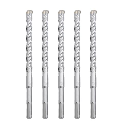 hsawbit Steinbohrer-Set mit SDS-Plus-Schaft, 14 mm x 210 mm, Hammerbohrer, Steinbohrer, Wolframkarbid-Spitze für Beton, Ziegel, Zementwände, Stein, 5 Stück von HSAWBIT