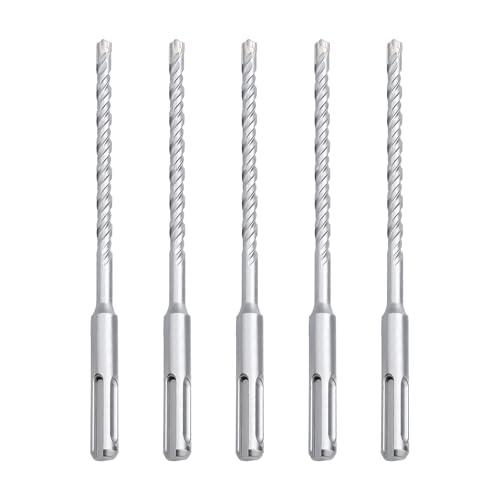 hsawbit Steinbohrer-Set mit SDS-Plus-Schaft, 5 mm x 160 mm, Hammerbohrer, Steinbohrer, Wolframkarbid-Spitze für Beton, Ziegel, Zementwände, Stein, 5 Stück von HSAWBIT