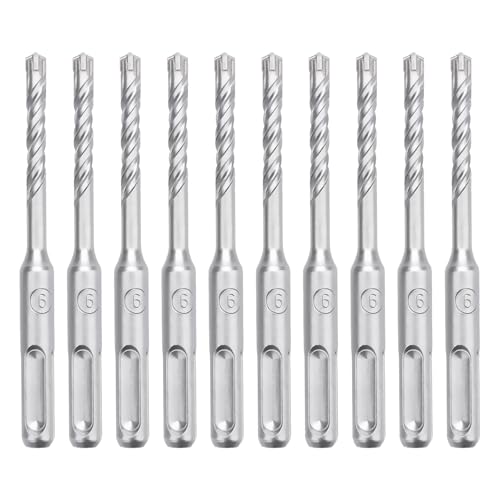 hsawbit Steinbohrer-Set mit SDS-Plus-Schaft, 6 mm x 110 mm, Hammerbohrer, Steinbohrer, Wolframkarbid-Spitze für Beton, Ziegel, Zementwände, Stein, 10 Stück hsawbit Steinbohrer-Set mit SDS-Plus-Schaft, 6 mm x 110 mm, Hammerbohrer, Steinbohrer, Wolframkarbid-Spitze für Beton, Ziegel, Zementwände, Stein, 10 Stück von HSAWBIT