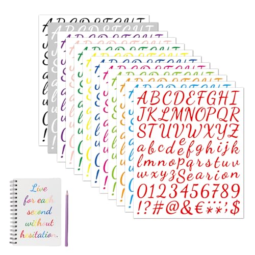 12 BläTter Selbstklebende Buchstaben Aufkleber Vinyl, Alphabet Zahlen Sticker Bunte, Klebebuchstaben Selbstklebend, Wetterfest Alphabet Aufkleber für Postfach, Schilder, DIY Scrapbooking（12 Farben） von HSLPSM