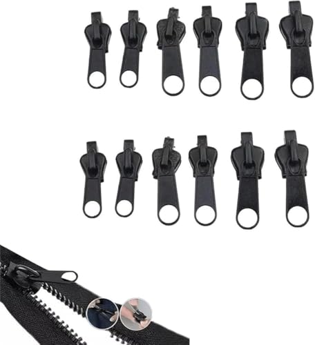 12 Stück Reißverschluss Schieber Ersatz, Reißverschluss Ersatz Zipper Zipper Pull Fixer, Reißverschluss Zieher, Abnehmbare Reißverschluss Zipper Pull Fixer Reißverschluss für Jacken, Rucksäcke, Koffer von HSLPSM