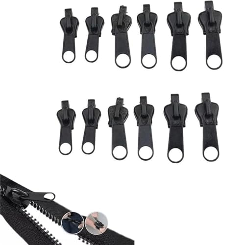 12 Stück Reißverschluss Schieber Ersatz, Reißverschluss Ersatz Zipper Zipper Pull Fixer, Reißverschluss Zieher, Abnehmbare Reißverschluss Zipper Pull Fixer Reißverschluss für Jacken, Rucksäcke, Koffer von HSLPSM