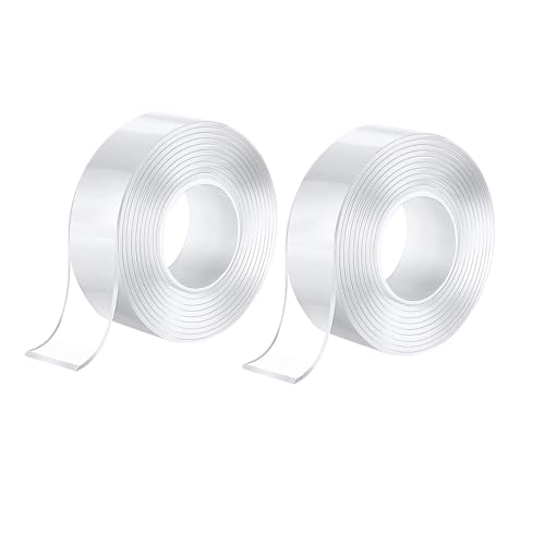 HSLUBI Nano Tape 10m, Doppelseitiges Klebeband 30mm Breites Und 2mm Dickes, Transparent Montageband FüR Teppich Fotorahmen KüChe, Zuhause. (2 Rollen-10m) von HSLUBI