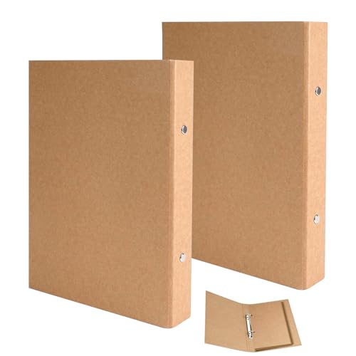 Ringbuch A5 Nachfüllbar Kraftpapier,2 Stück A5 Ringbuch, Ringordner,Ringbuch Ordner A5 mit 2 Ringe zum Hinzufügen Broschüren,Geeignet für Schulen, Büros（176mm*235mm） von HSLXBY