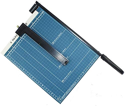 HSOYGE Papierschneider, Papierschneidemaschine, tragbare Guillotine, A4-Papierschneider, Robustes Trimmer-Scrapbooking-Werkzeug auf Metallbasis mit automatischer Sicherheitsvorkehrung (blau) von HSOYGE