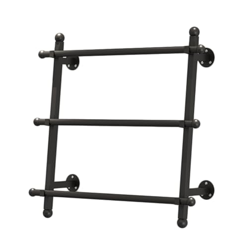 HSOYGE Wandmontierter Bandhalter-Organizer, Präsentationsständer für Geschenkpapier, Ausgabeständer für Vinylrollen, Aufbewahrung für Schals und Blumenläden (schwarz, 119,4 x 9,9 x 59,4 cm) von HSOYGE