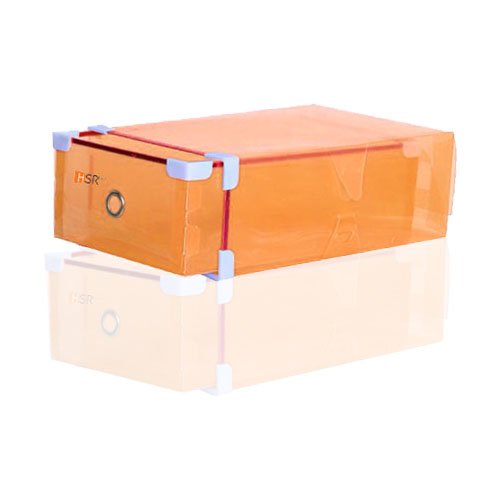 HSRpro Aufbewahrungsboxen - Schuhbox Stapelbox Behälter Sortierbox Kiste Kasten in Orange von HSRpro