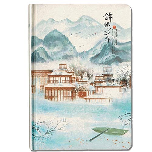 Chinesischen Stil Kreative Gitter Gefüttert Retro Notizblock Mini Tasche Planer Journal Tagebuch Notebooks for Geschenk Schule Schreibwaren.(B) von HSTBLEOO