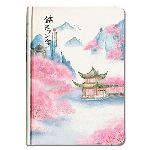 Chinesischen Stil Kreative Gitter Gefüttert Retro Notizblock Mini Tasche Planer Journal Tagebuch Notebooks for Geschenk Schule Schreibwaren.(D) von HSTBLEOO