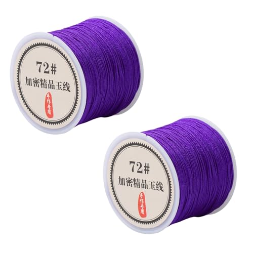 HSTWODE 0.8mm x 50m Nylonschnur,2 Rollen Nylonfaden Nylon Satinkordel, 18 Farben,Makramee Schnur Nylonschnur für Armbänder Perlen Auffädeln Halskette DIY Handwerk,Monochrom-Serie (Violett) von HSTWODE