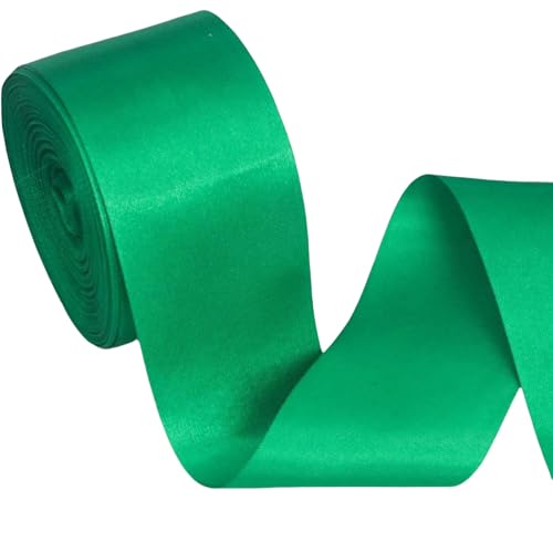 HSTWODE 100mm X 20m Satinband Geschenkband Schleifenband Seidenbänder Satinband Rollen Hochzeit Stoffband Dekoband Satin Bänder zum Basteln Geschenk Verpackung (grün) von HSTWODE