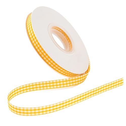 HSTWODE 1cm Geschenkband,50yards Dekoband zum Verzieren & Basteln,10 Farben,Kariertes Band für Bunte Dekos & Geschenkverpackungen, zu feierlichen Anlässen (Orange) von HSTWODE