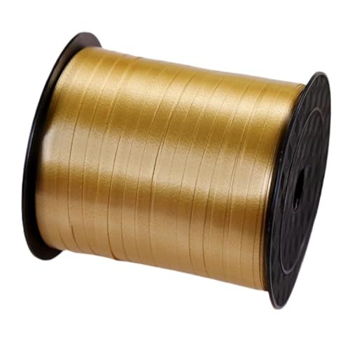 HSTWODE 2 Rollen 250 yard Geschenkband,5mm Geschenkbänder luftballon schnur - luftballon band Luftballons Hochzeit Geschenkverpackung für Ballonverschlüsse,Geschenkverpackung (Gold) von HSTWODE