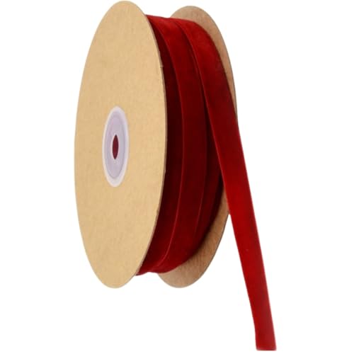 HSTWODE 2 Rollen Samtband 20 Meter/Rollen 10mm Dekoband Geschenkband aus Samt Schleifenband zum Deko Zierborte Borte Band Schmuckband DIY Crafts Dekoration Samtborte (rot) von HSTWODE