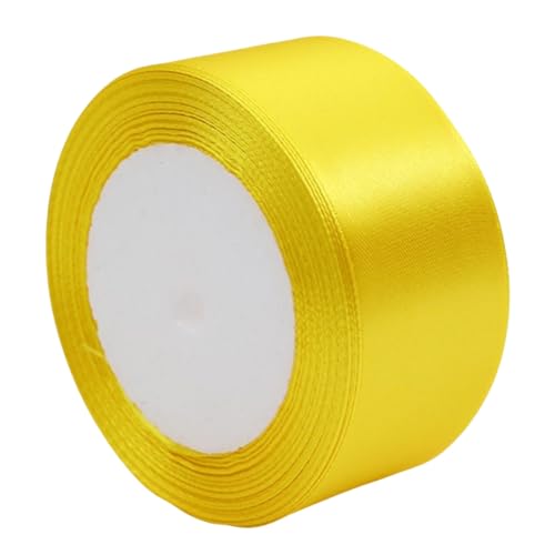 HSTWODE 2 Rollen Satinband 4cm, 25 yard Dekoration Geschenkband Fein Schleifenband, Stoffband für Taufe und Geburtstag Geschenke Der Valentinstag Verpackung von Geschenken (Goldgelb) von HSTWODE