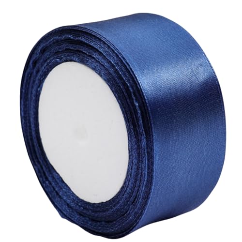 HSTWODE 2 Rollen Satinband 4cm, 25 yard Dekoration Geschenkband Fein Schleifenband, Stoffband für Taufe und Geburtstag Geschenke Der Valentinstag Verpackung von Geschenken (Marineblau) von HSTWODE