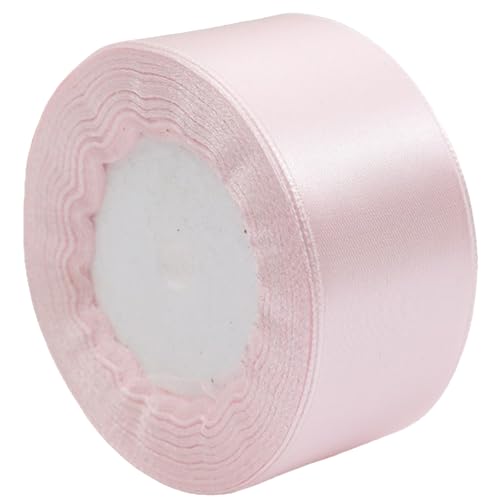 HSTWODE 2 Rollen Satinband 4cm, 25 yard Dekoration Geschenkband Fein Schleifenband, Stoffband für Taufe und Geburtstag Geschenke Der Valentinstag Verpackung von Geschenken (Zartrosa) von HSTWODE