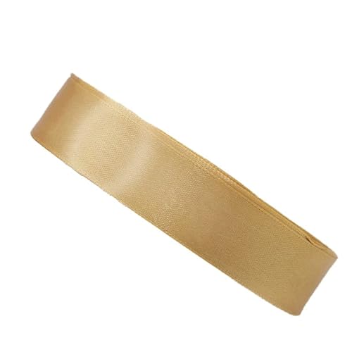 HSTWODE 2 Rollen Satinband Geschenkband Schleifenband 22m X 25mm Seidenbänder Satinband Rollen Hochzeit Stoffband Dekoband Satin Bänder zum Basteln Geschenk Verpackung (Champagner) von HSTWODE