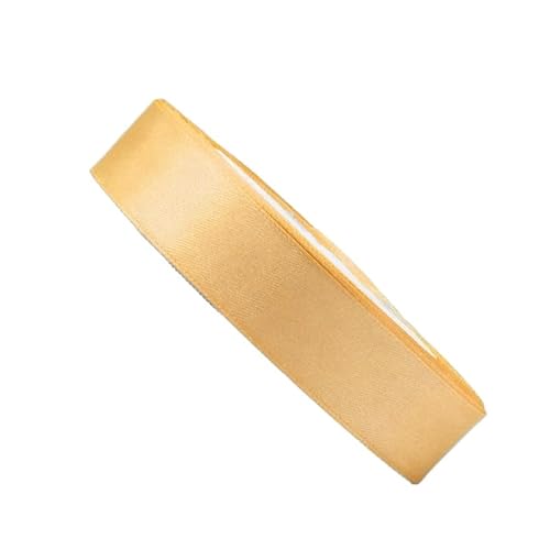 HSTWODE 2 Rollen Satinband Geschenkband Schleifenband 22m X 25mm Seidenbänder Satinband Rollen Hochzeit Stoffband Dekoband Satin Bänder zum Basteln Geschenk Verpackung (Champagnergelb) von HSTWODE