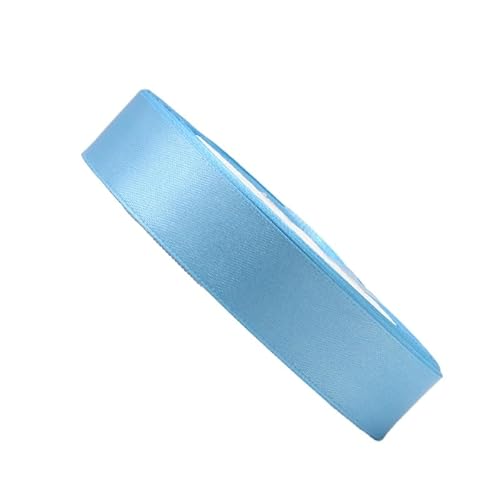 HSTWODE 2 Rollen Satinband Geschenkband Schleifenband 22m X 25mm Seidenbänder Satinband Rollen Hochzeit Stoffband Dekoband Satin Bänder zum Basteln Geschenk Verpackung (Himmelblau) von HSTWODE