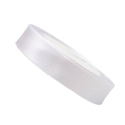 HSTWODE 2 Rollen Satinband Geschenkband Schleifenband 22m X 25mm Seidenbänder Satinband Rollen Hochzeit Stoffband Dekoband Satin Bänder zum Basteln Geschenk Verpackung (Weiß gebleicht) von HSTWODE