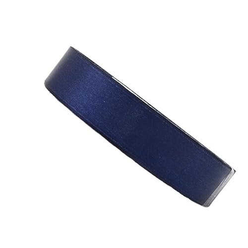 HSTWODE 2 Rollen Satinband Geschenkband Schleifenband 22m X 25mm Seidenbänder Satinband Rollen Hochzeit Stoffband Dekoband Satin Bänder zum Basteln Geschenk Verpackung (dunkelblau) von HSTWODE