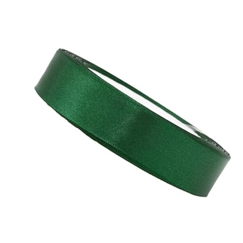 HSTWODE 2 Rollen Satinband Geschenkband Schleifenband 22m X 25mm Seidenbänder Satinband Rollen Hochzeit Stoffband Dekoband Satin Bänder zum Basteln Geschenk Verpackung (dunkelgrün) von HSTWODE