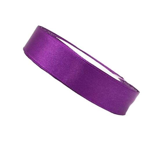 HSTWODE 2 Rollen Satinband Geschenkband Schleifenband 22m X 25mm Seidenbänder Satinband Rollen Hochzeit Stoffband Dekoband Satin Bänder zum Basteln Geschenk Verpackung (dunkelviolett) von HSTWODE