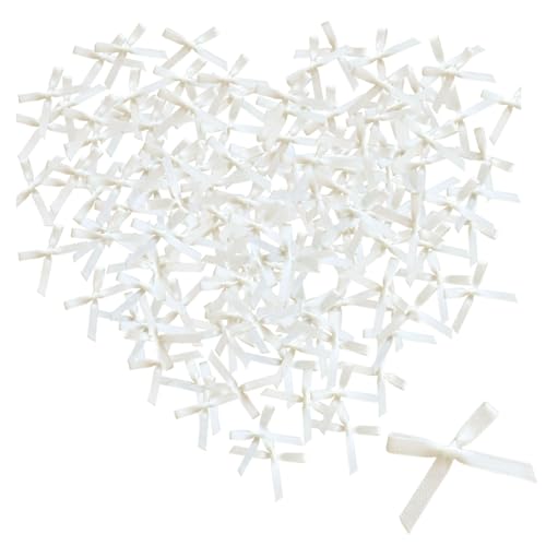 HSTWODE 200 Stück Mini Satinband Schleifen, 3cm breit Schleifen(Mehrfarbig erhältlich) für Nähen,Mini Band Bowtie Für Nähen, Hochzeit Deko, Karten, DIY Basteln,Geschenk (2#) von HSTWODE