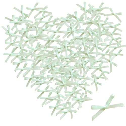 HSTWODE 3 cm Satin Schleifen, 200 Stück Satinband Mini Schleifen zum（Mehrfarbige Optionen）, Knoten zum Nähen Für Nähen, Hochzeit Deko, Karten, DIY Basteln, Geschen (16#) von HSTWODE