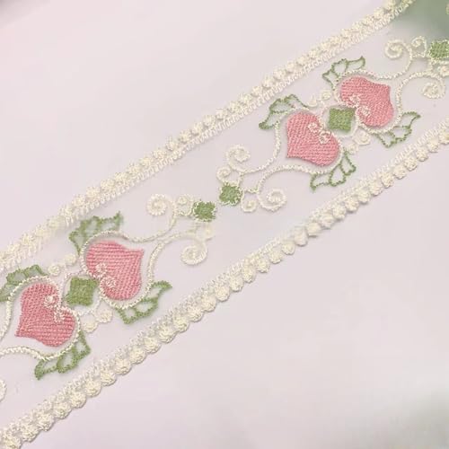 HSTWODE 30/20 Yards Blumenstickerei Spitzenbordüre, 8,5/9cm breit zartes Baumwoll-Stickband für Hochzeit/Brautdekoration, DIY Handwerk Nähen Heimdekoration (30 Yards K1229) von HSTWODE