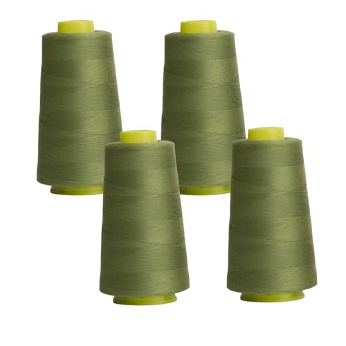 HSTWODE 4 rolle NäHgarn Overlockgarn,Polyester NäHgarn Set,Overlock Garn 40/2, Grüne Serie Thread NäHfaden, Insgesamt 12000yards,FüR NäHgarn Faden Garn NäHmaschine (5#) von HSTWODE