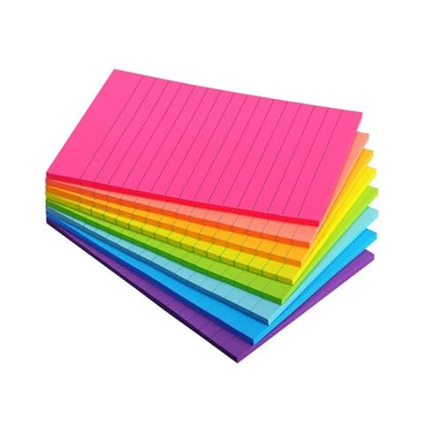 HSTWODE 8 Farbige Haftnotizen Notizzettel - 100 x 150 mm Sticky Notes Selbstklebende Haftnotizzettel Klebezettel bunt zettel farbig Notizblöcke für Büro Haus, 45 Blatt pro Stück von HSTWODE