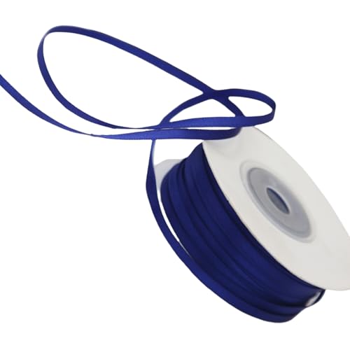 HSTWODE Geschenkbänder 3mm, 45Meters，Satinband Dekoration Geschenkband breit Schleifenband, Stoffband für Hochzeit, Taufe und Geburtstag Geschenke (Schatz blau) von HSTWODE