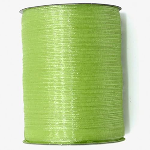 HSTWODE HSTWODE 1 Rollen,Chiffonband,0.9-1cm breit,417 meters lang，durchscheinende Organzabänder zum Basteln,Blumensträuße,Geschenkverpackung,Schleifenherstellung (Apfelgrün) von HSTWODE