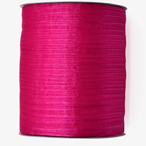 HSTWODE HSTWODE 1 Rollen,Chiffonband,0.9-1cm breit,417 meters lang，durchscheinende Organzabänder zum Basteln,Blumensträuße,Geschenkverpackung,Schleifenherstellung (Magenta) von HSTWODE