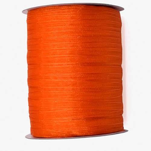 HSTWODE HSTWODE 1 Rollen,Chiffonband,0.9-1cm breit,417 meters lang，durchscheinende Organzabänder zum Basteln,Blumensträuße,Geschenkverpackung,Schleifenherstellung (Orange) von HSTWODE