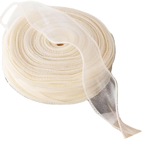 HSTWODE Organzaband,40yard Organza Schleifenband Dekoband,40mm Transparentes Chiffonband Geschenkband für Kuchen Geschenkverpackung,Hochzeit,Weihnachten,Taufe (beiger) von HSTWODE