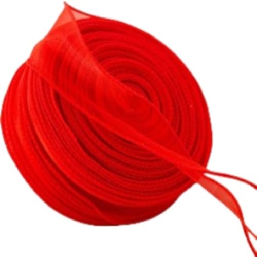 HSTWODE Organzaband,40yard Organza Schleifenband Dekoband,40mm Transparentes Chiffonband Geschenkband für Kuchen Geschenkverpackung,Hochzeit,Weihnachten,Taufe (großes rotes) von HSTWODE