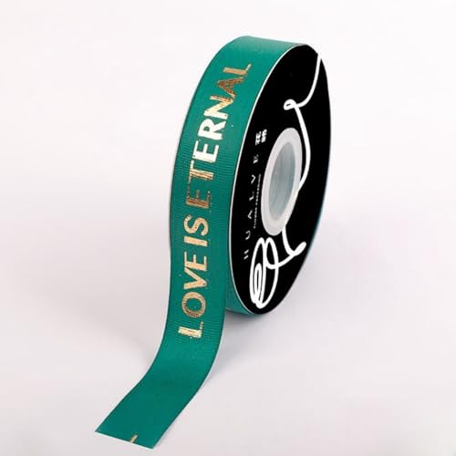 HSTWODE Satinband,Seidenband,Polyester,Thermodruckband,2,5 cm x 40yard für Geschenkverpackungen,Basteln,Schleifen,Kränze,Wickeln (smaragdgrünes) von HSTWODE