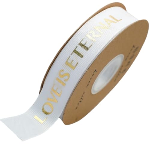 HSTWODE Satinband,Seidenband,Schleifenband,Thermodruckband,2,5 cm x 40yard für Geschenkverpackungen,Basteln,Schleifen,Kränze,Wickeln (Reines Weiß) von HSTWODE