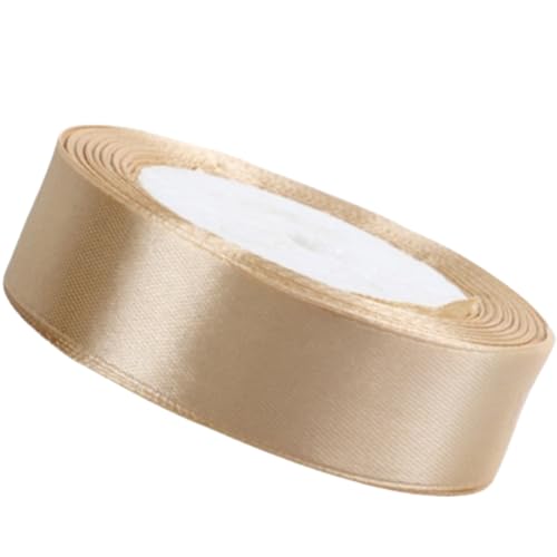 HSTWODE Satinband 2cm, 21 Meters Dekoration Geschenkband, Fein Schleifenband，Stoffband für Hochzeit, Geburtstag Geschenke Der Valentinstag Verpackung von Geschenken (Khaki) von HSTWODE