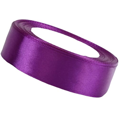 HSTWODE Satinband 2cm, 21 Meters Dekoration Geschenkband, Fein Schleifenband，Stoffband für Hochzeit, Geburtstag Geschenke Der Valentinstag Verpackung von Geschenken (Lila) von HSTWODE