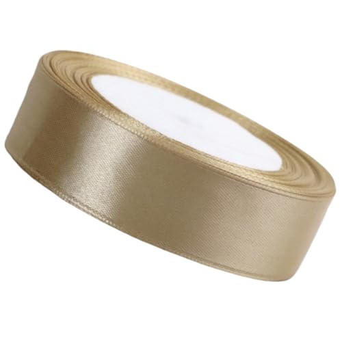 HSTWODE Satinband Violett 2cm, 21 Meters Dekoration Geschenkband Fein Schleifenband, Stoffband für Hochzeit, Geburtstag Geschenke Der Valentinstag Verpackung von Geschenken (Champagnergold) von HSTWODE