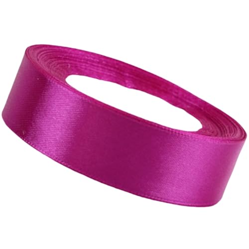 HSTWODE Satinband Violett 2cm, 21 Meters Dekoration Geschenkband Fein Schleifenband, Stoffband für Hochzeit, Geburtstag Geschenke Der Valentinstag Verpackung von Geschenken (Rotviolett) von HSTWODE