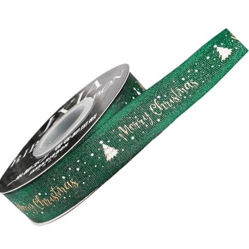 HSTWODE Schleifenband Weihnachten,2,5 cm breit, 22 Meter lang Geschenkband Weihnachten Weihnachtsband für Geschenkverpackung, Weihnachten Geschenke, Weihnachten Deko (Night Dark Green) von HSTWODE