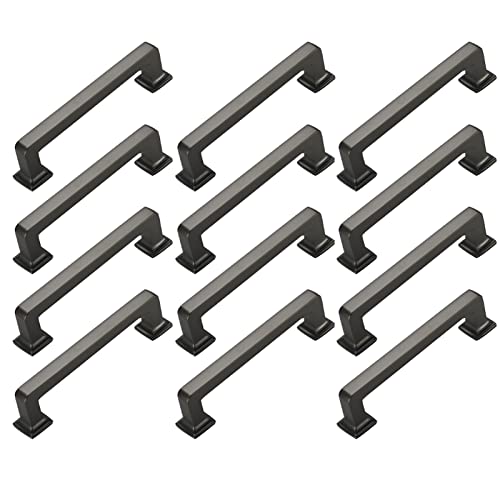 Schrankgriffe, 12er-Pack, 192 mm, Griffe aus gebürstetem Messing, moderne goldene Türgriffe für Küchenschränke, Schlafzimmerbeschläge, Schubladengriffe, Möbelbeschläge, Schrankknauf (Farbe: Gris (Gr von HSWOYEA